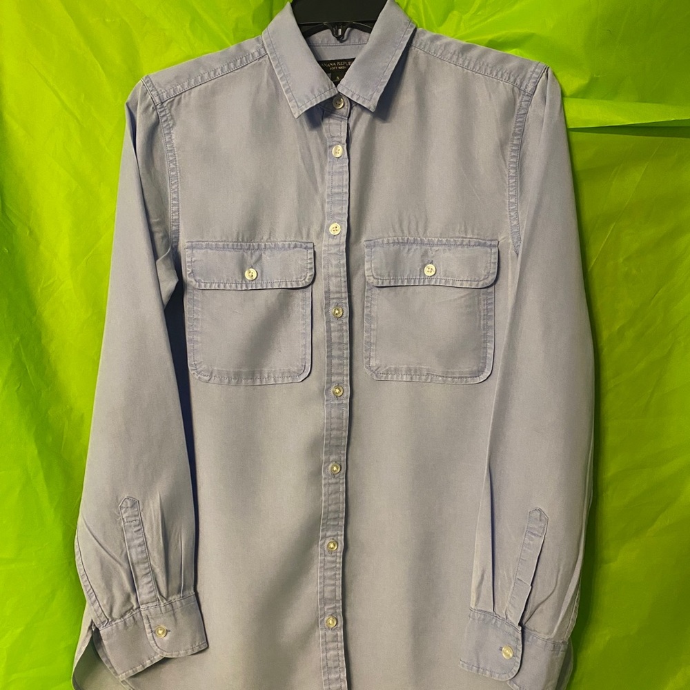 Banana Republic Soft wash denim button down shirt